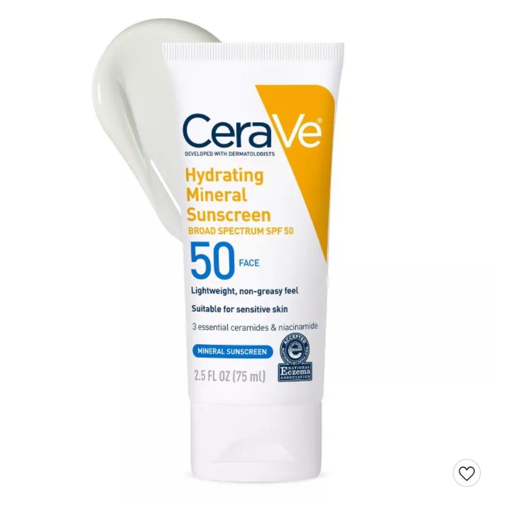 CeraVe Hydrating Mineral Sunscreen SPF 50 Face Lotion